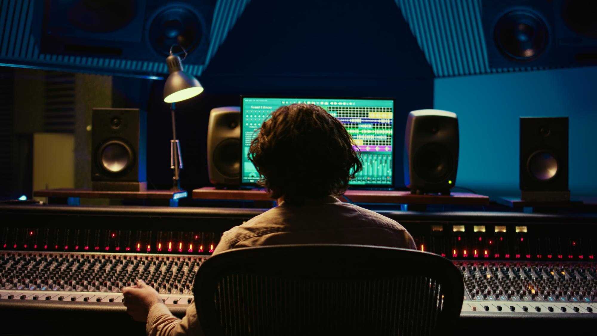 joyful-pleased-music-producer-enjoying-his-high-quality-track-control-room_482257-93613